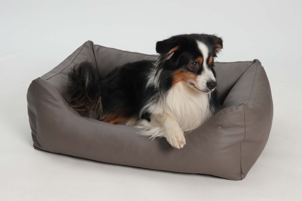 Dog Bed New Saddle imitation leather taupe