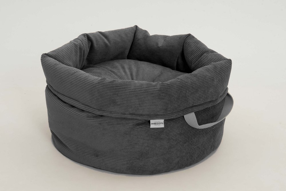 Dog Bed Shopper Little Basket Chelsea Cord graphite