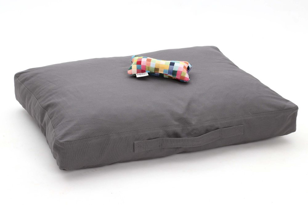 Change Cover Dog Bed  Cushion Change Hamptons cotton canvas grey