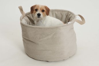 Mobile Preview: Hundekörbchen Shopper Little Basket Chelsea Cord gravel